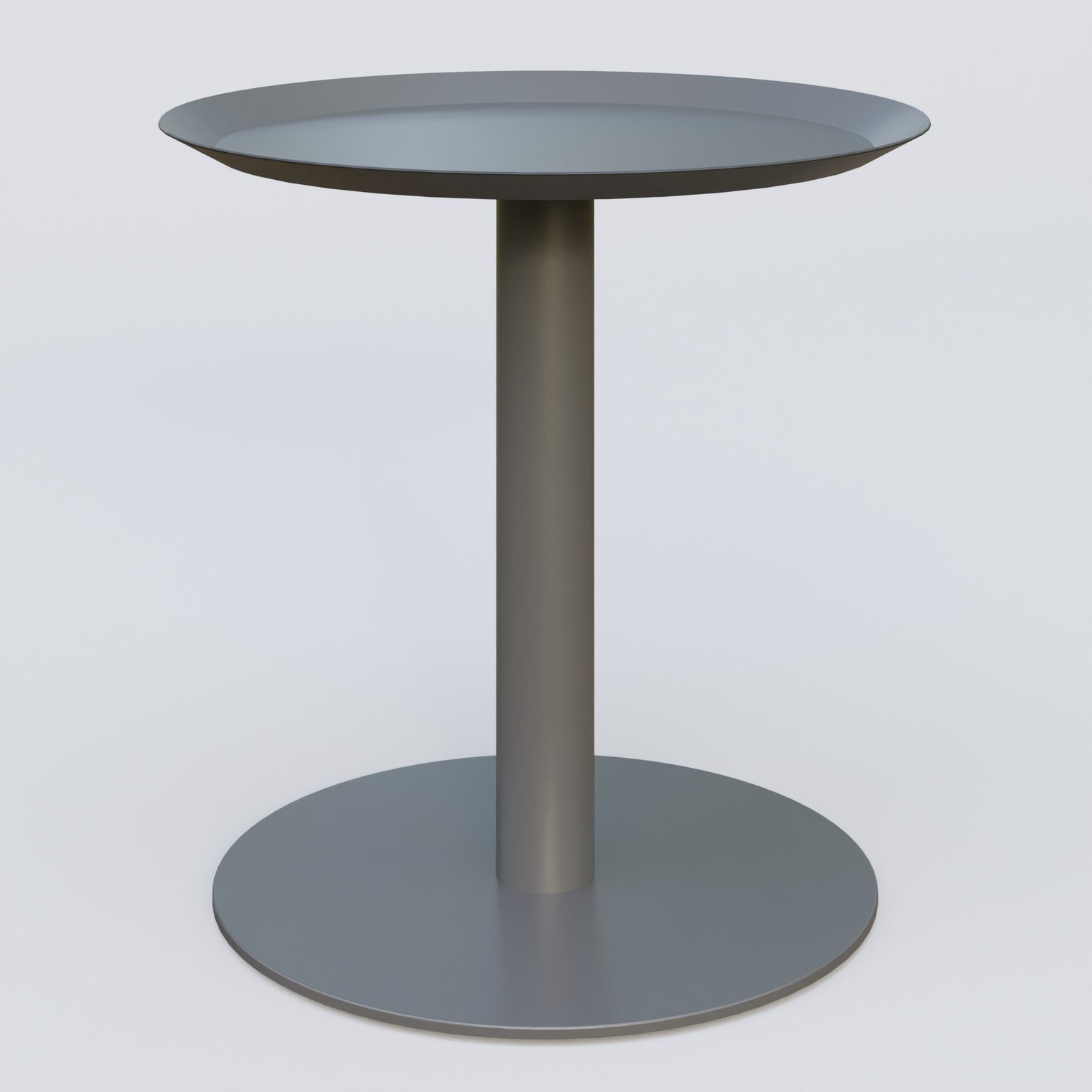Table Basse Fashion Styl piètement colonne métalique. Plateau Carbon Grey et pietement Carbon Grey.