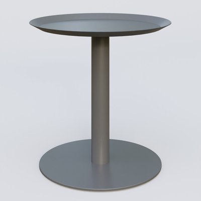 [Pas de famille] - [Pas de sous famille] - Table Basse Fashion Styl piètement colonne métalique. Plateau Carbon Grey et pietement Carbon Grey.