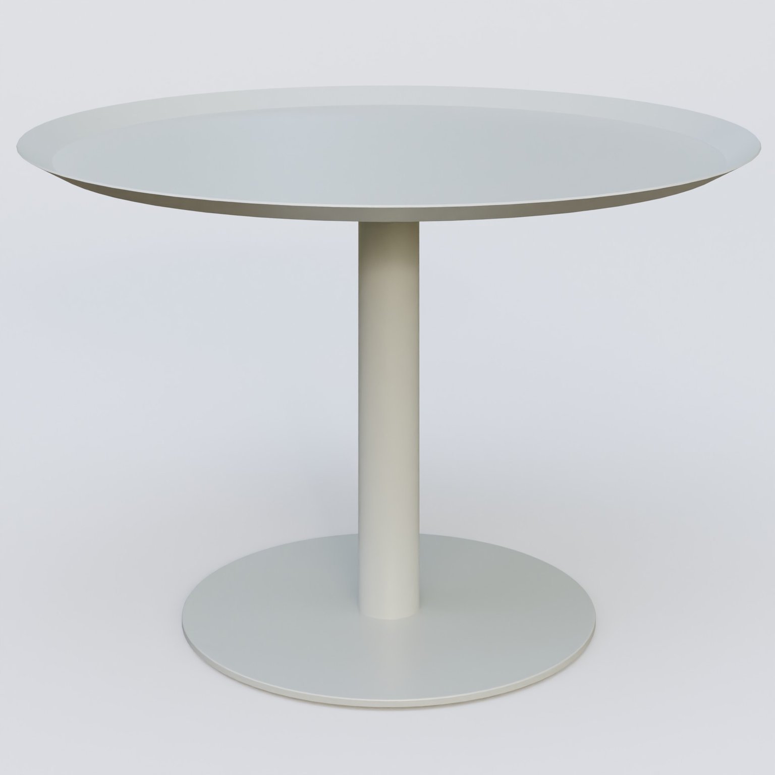Table Basse Fashion Styl piètement colonne métalique. Plateau Gris (RAL 7038) et pietement Gris (RAL 7038).