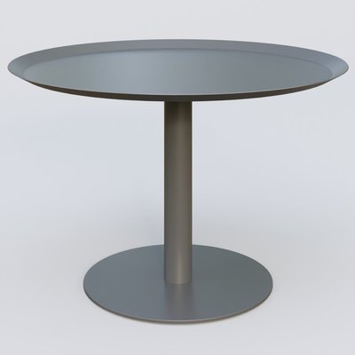 [Pas de famille] - [Pas de sous famille] - Table Basse Fashion Styl piètement colonne métalique. Plateau Carbon Grey et pietement Carbon Grey.