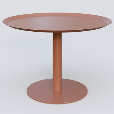 [Pas de famille] - [Pas de sous famille] - Table Basse Fashion Styl piètement colonne métalique. Plateau Brun cuivré (RAL 8004) et pietement Brun cuivré (RAL 8004).