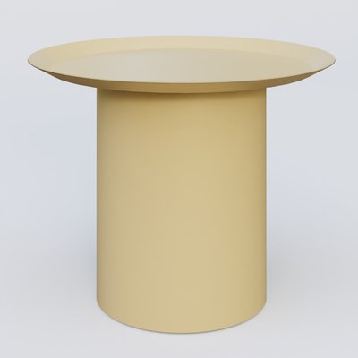 [Pas de famille] - [Pas de sous famille] - Table Basse Fashon Styl piètement colonne métalique D-26 cm. Plateau Jaune Cuivre (RAL 1002) et pietement Jaune Cuivre (RAL 1002).