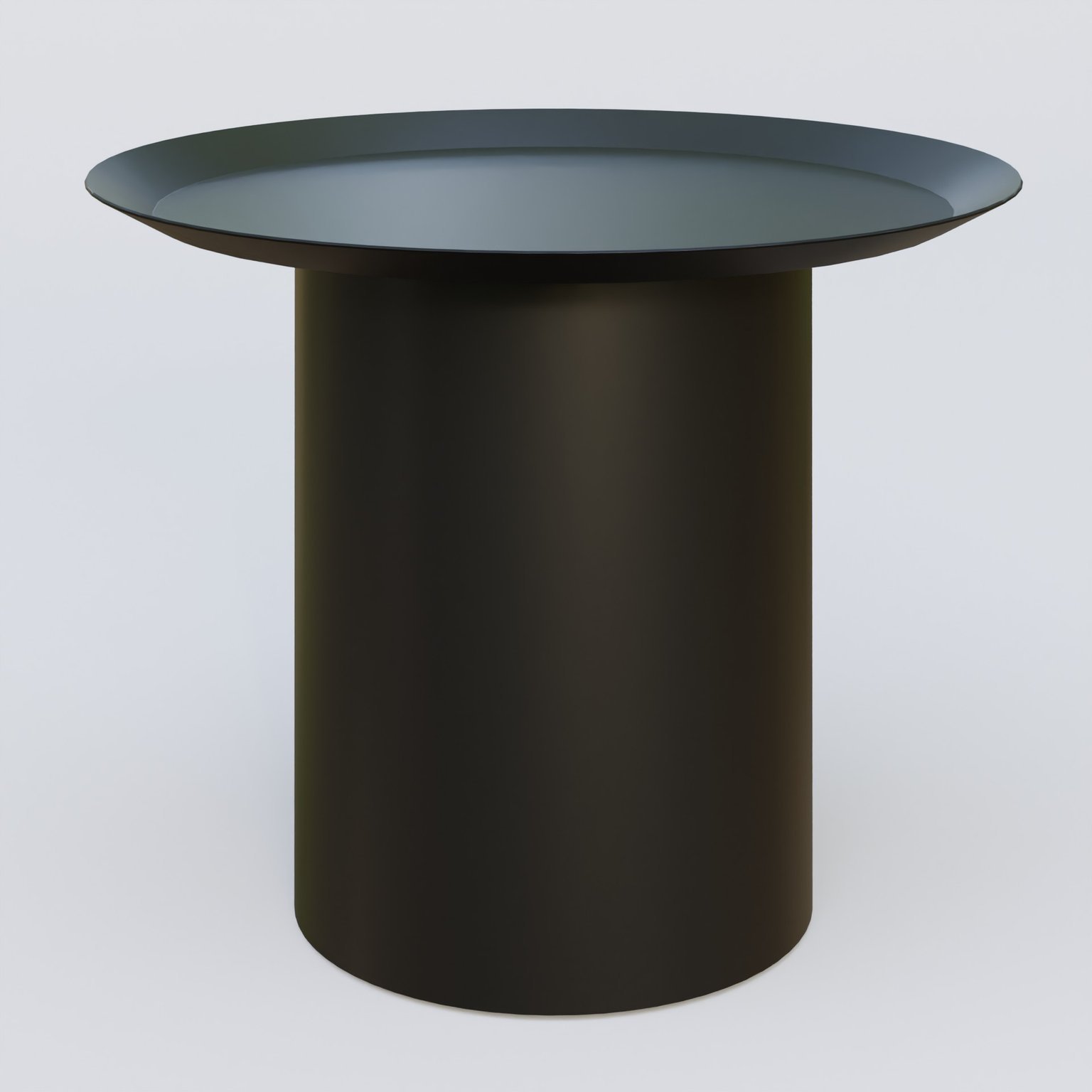 Table Basse Fashion Styl piètement colonne métalique D-26 cm. Plateau Noir (RAL 9005) et pietement Noir (RAL 9005).