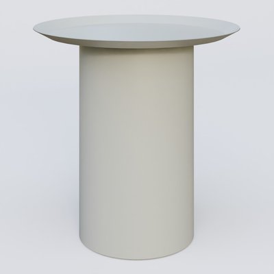[Pas de famille] - [Pas de sous famille] - Table Basse Fashion Styl piètement colonne métalique D-26 cm. Plateau Gris (RAL 7038) et pietement Gris (RAL 7038).