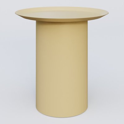 [Pas de famille] - [Pas de sous famille] - Table Basse Fashon Styl piètement colonne métalique D-26 cm. Plateau Jaune Cuivre (RAL 1002) et pietement Jaune Cuivre (RAL 1002).
