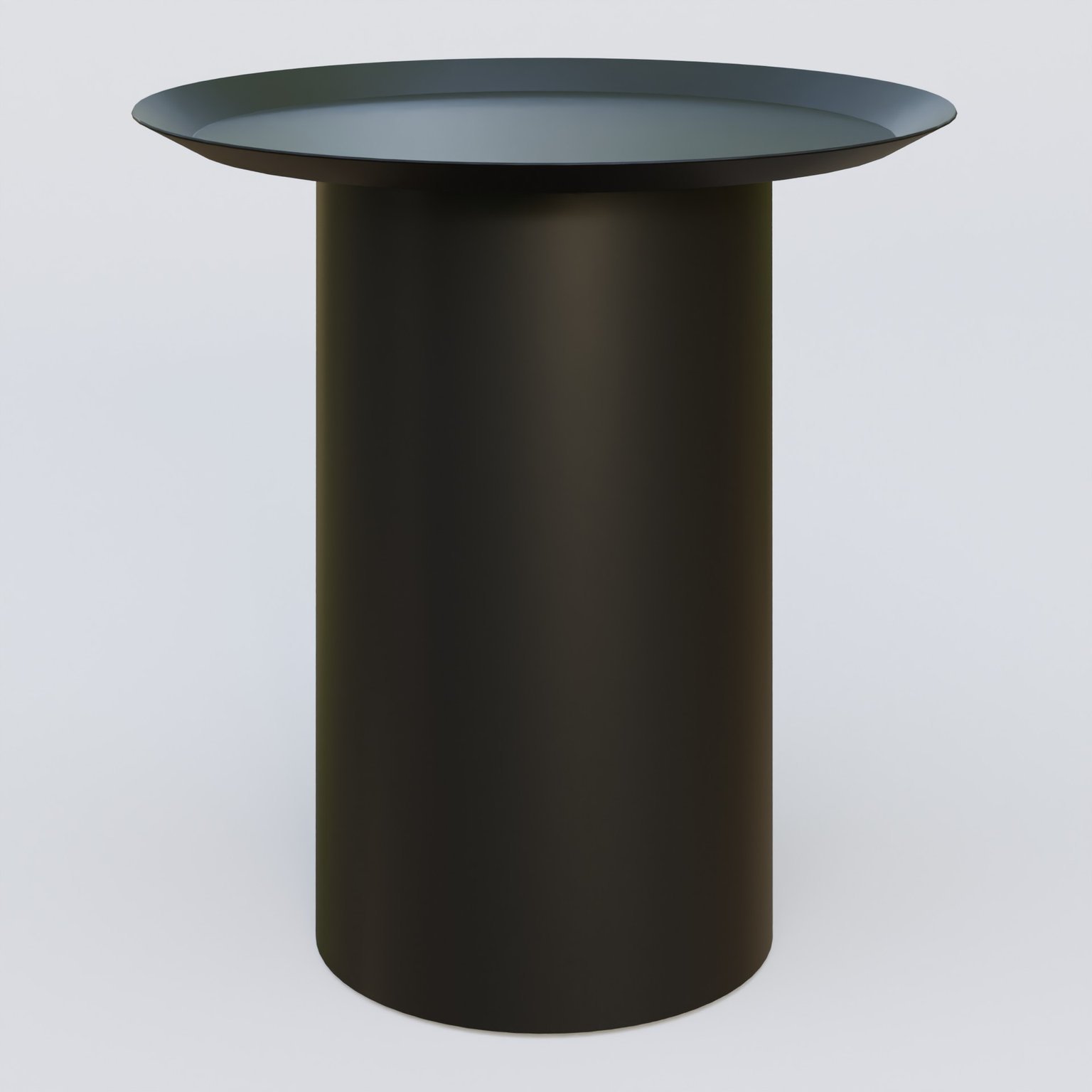 Table Basse Fashion Styl piètement colonne métalique D-26 cm. Plateau Noir (RAL 9005) et pietement Noir (RAL 9005).