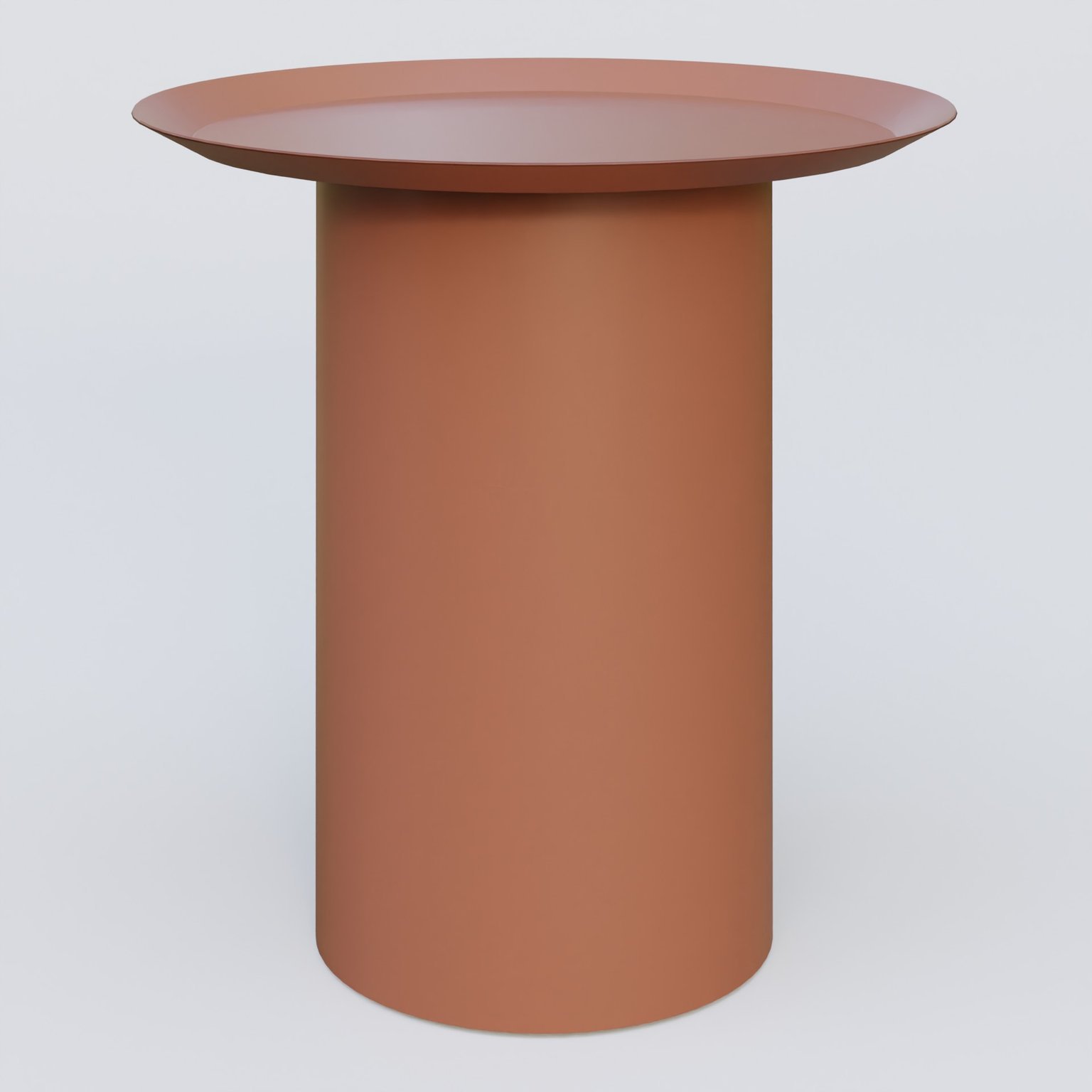 Table Basse Fashon Styl piètement colonne métalique D-26 cm. Plateau Brun cuivré (RAL 8004) et pietement Brun cuivré (RAL 8004).