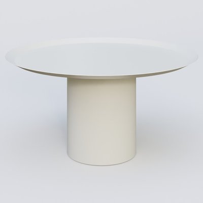 [Pas de famille] - [Pas de sous famille] - Table Basse Fashion Styl piètement colonne métalique D-26 cm. Plateau Blanc (RAL 9010) et pietement Blanc (RAL 9010).