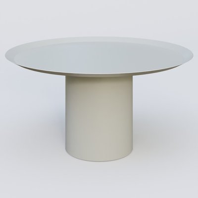 [Pas de famille] - [Pas de sous famille] - Table Basse Fashion Styl piètement colonne métalique D-26 cm. Plateau Gris (RAL 7038) et pietement Gris (RAL 7038).