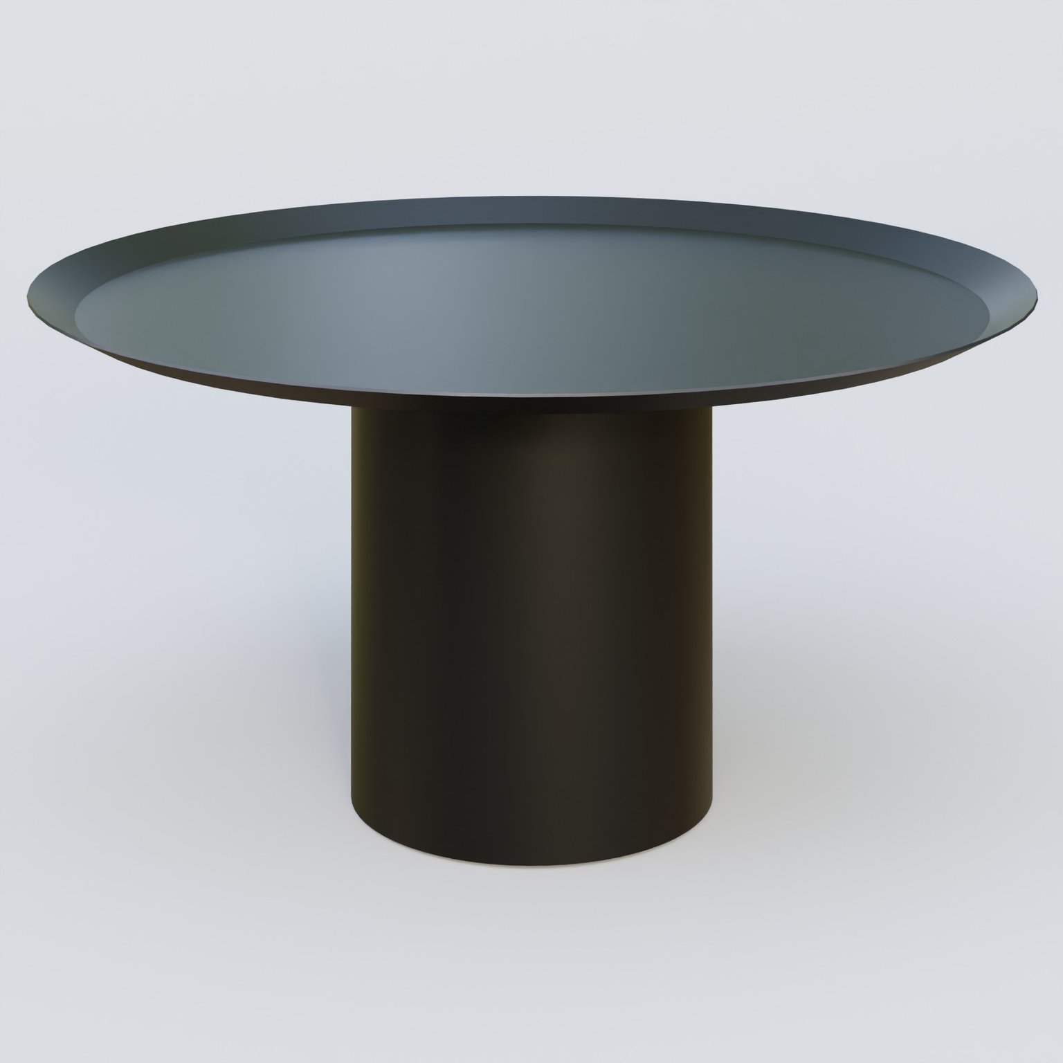 Table Basse Fashion Styl piètement colonne métalique D-26 cm. Plateau Noir (RAL 9005) et pietement Noir (RAL 9005).