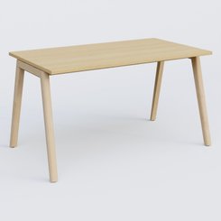 [Pas de famille] - [Pas de sous famille] - Bureau K9 piètement incliné en bois et plateau 140*80 cm. Plateau Chêne clair et pietement bois massif de hêtre.