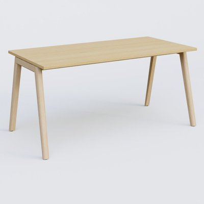 [Pas de famille] - [Pas de sous famille] - Bureau K9 piètement incliné en bois et plateau 160*80 cm. Plateau Chêne clair et pietement bois massif de hêtre.