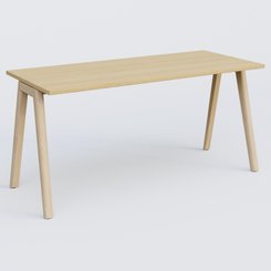 [Pas de famille] - [Pas de sous famille] - Bureau K9 piètement incliné en bois et plateau 160*70 cm. Plateau Chêne clair et pietement bois massif de hêtre.