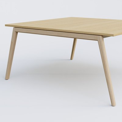 [Pas de famille] - [Pas de sous famille] - Bureau K9 piètement incliné en bois et plateau 160*165 cm. Plateau Chêne clair et pietement bois massif de hêtre.
