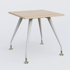 [Pas de famille] - [Pas de sous famille] - K5 plan droit 80*80 cm. Plateau Hêtre et pietement Blanc avec base chromé.
