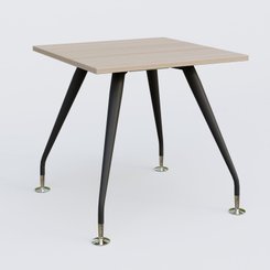 [Pas de famille] - [Pas de sous famille] - K5 plan droit 80*80 cm. Plateau Acacia et pietement Noir Mat avec base chromé.