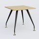 K5 plan droit 80*80 cm. Plateau Chêne clair et pietement Noir Mat avec base chromé.