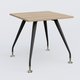 K5 plan droit 80*80 cm. Plateau Chêne naturel et pietement Noir Mat avec base chromé.