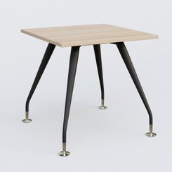 [Pas de famille] - [Pas de sous famille] - K5 plan droit 80*80 cm. Plateau Hêtre et pietement Noir Mat avec base chromé.