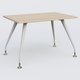 K5 plan droit 120*80 cm. Plateau Hêtre et pietement Blanc avec base chromé.
