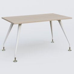 [Pas de famille] - [Pas de sous famille] - K5 plan droit 140*80 cm. Plateau Acacia et pietement Blanc avec base chromé.