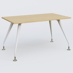 [Pas de famille] - [Pas de sous famille] - K5 plan droit 140*80 cm. Plateau Chêne clair et pietement Blanc avec base chromé.