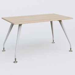 [Pas de famille] - [Pas de sous famille] - K5 plan droit 140*80 cm. Plateau Hêtre et pietement Blanc avec base chromé.