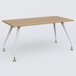 [Pas de famille] - [Pas de sous famille] - K5 plan droit 160*80 cm. Plateau Noyer et pietement Blanc avec base chromé.