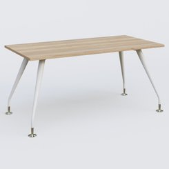 [Pas de famille] - [Pas de sous famille] - K5 plan droit 160*80 cm. Plateau Chêne naturel et pietement Blanc avec base chromé.