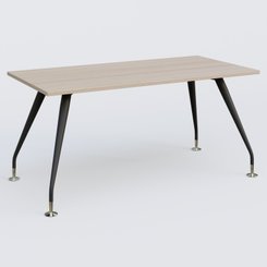 [Pas de famille] - [Pas de sous famille] - K5 plan droit 160*80 cm. Plateau Acacia et pietement Noir Mat avec base chromé.