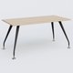 K5 plan droit 160*80 cm. Plateau Hêtre et pietement Noir Mat avec base chromé.