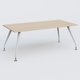 K5 plan droit 200*100 cm. Plateau Hêtre et pietement Blanc avec base chromé.