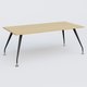 K5 plan droit 200*100 cm. Plateau Chêne clair et pietement Noir Mat avec base chromé.