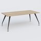 K5 plan droit 200*100 cm. Plateau Chêne naturel et pietement Noir Mat avec base chromé.