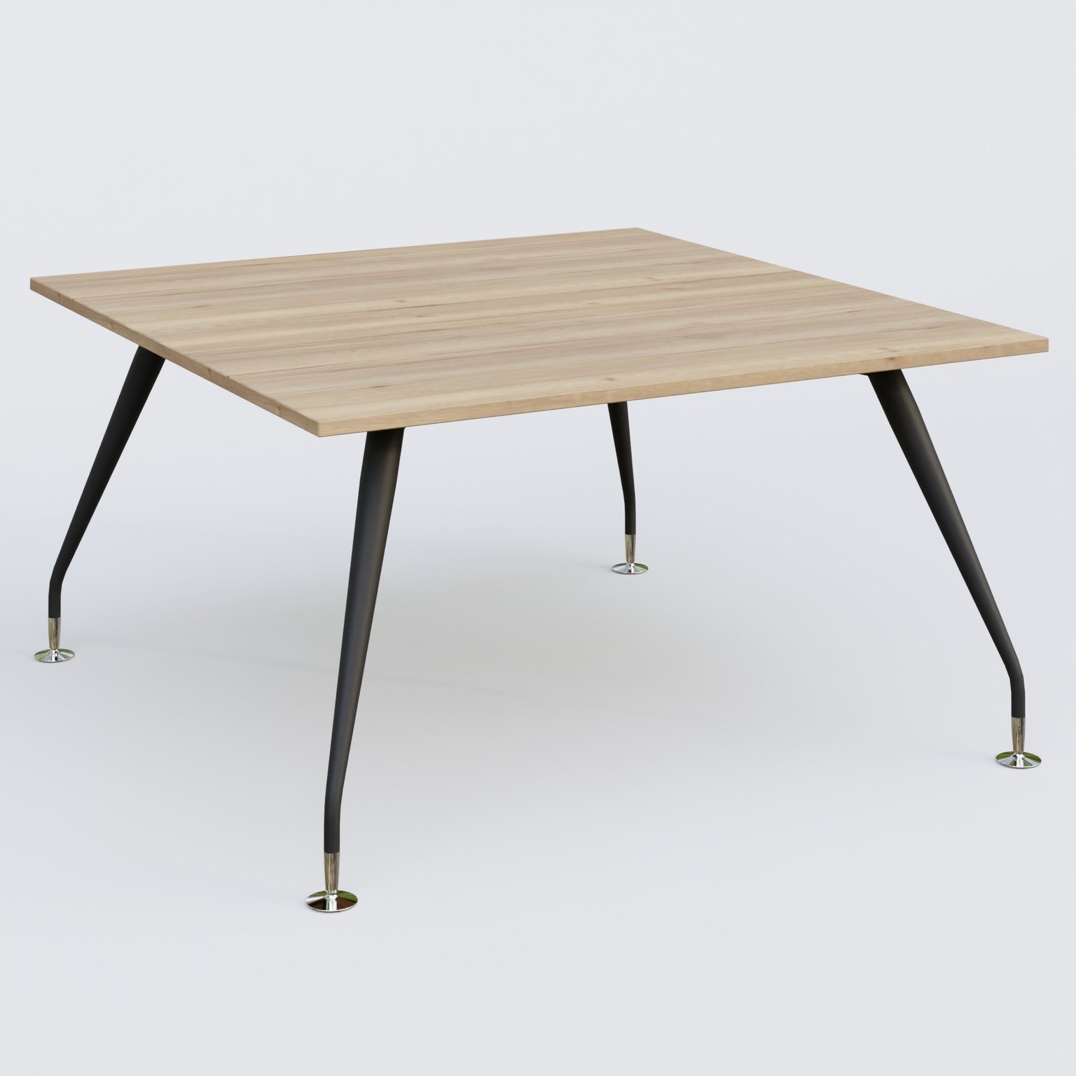 K5 plan droit 140*145 cm. Plateau Chêne naturel et pietement Noir Mat avec base chromé.