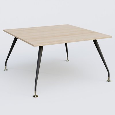[Pas de famille] - [Pas de sous famille] - K5 plan droit 140*145 cm. Plateau Hêtre et pietement Noir Mat avec base chromé.