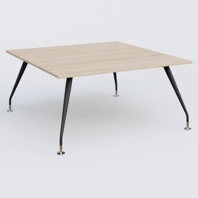 [Pas de famille] - [Pas de sous famille] - K5 plan droit 160*165 cm. Plateau Hêtre et pietement Noir Mat avec base chromé.