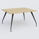 K5 plan droit 140*120 cm. Plateau Chêne clair et pietement Noir Mat avec base chromé.