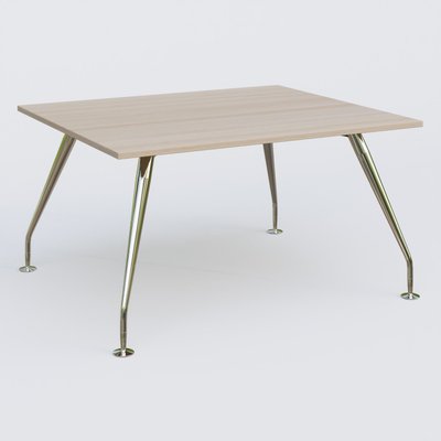 [Pas de famille] - [Pas de sous famille] - K5 plan droit 140*120 cm. Plateau Acacia et pietement Chrome avec base chromé.