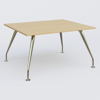 [Pas de famille] - [Pas de sous famille] - K5 plan droit 140*120 cm. Plateau Chêne clair et pietement Chrome avec base chromé.