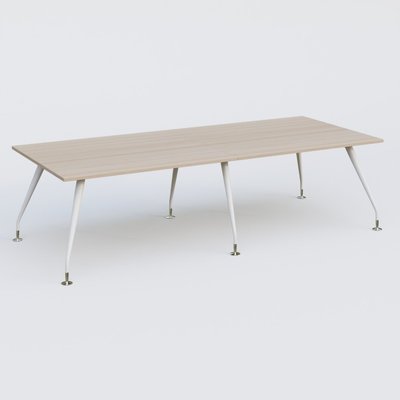 [Pas de famille] - [Pas de sous famille] - K5 table bench 280*120 cm. Plateau Acacia et pietement Blanc avec base chromé.