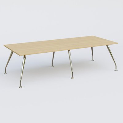 [Pas de famille] - [Pas de sous famille] - K5 table bench 280*120 cm. Plateau Chêne clair et pietement Chrome avec base chromé.