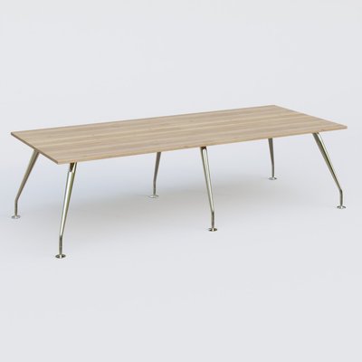 [Pas de famille] - [Pas de sous famille] - K5 table bench 280*120 cm. Plateau Chêne naturel et pietement Chrome avec base chromé.