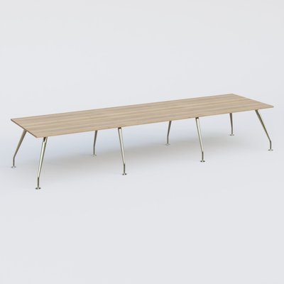 [Pas de famille] - [Pas de sous famille] - K5 table bench 420*120 cm. Plateau Chêne naturel et pietement Chrome avec base chromé.