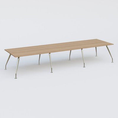 [Pas de famille] - [Pas de sous famille] - K5 table bench 420*120 cm. Plateau Noyer et pietement Chrome avec base chromé.
