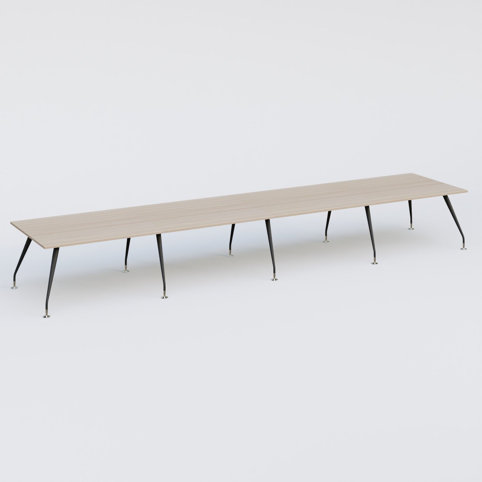 K5 table bench 560*120 cm. Plateau Acacia et pietement Noir Mat avec base chromé.