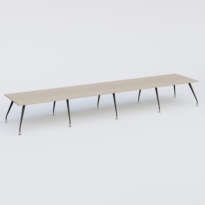 [Pas de famille] - [Pas de sous famille] - K5 table bench 560*120 cm. Plateau Acacia et pietement Noir Mat avec base chromé.