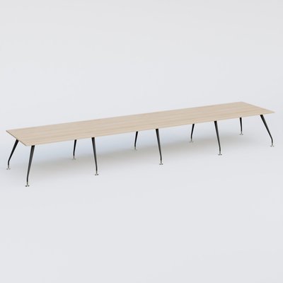[Pas de famille] - [Pas de sous famille] - K5 table bench 560*120 cm. Plateau Hêtre et pietement Noir Mat avec base chromé.