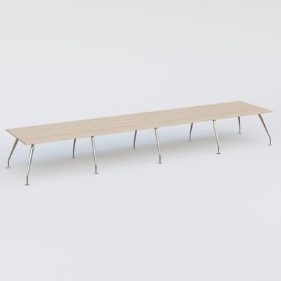 [Pas de famille] - [Pas de sous famille] - K5 table bench 560*120 cm. Plateau Hêtre et pietement Chrome avec base chromé.