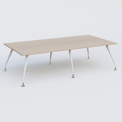 [Pas de famille] - [Pas de sous famille] - K5 table bench 280*145 cm. Plateau Acacia et pietement Blanc avec base chromé.
